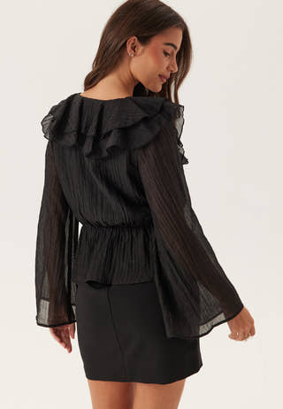 Ruffle Wide Sleeve Blouse