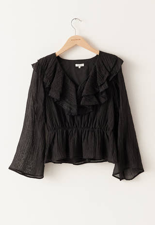 Ruffle Wide Sleeve Blouse