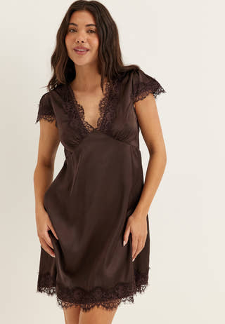 bubbleroom-satin-lace-mini-dress-brown