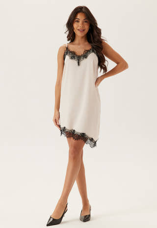 Satin Lace Mini Dress