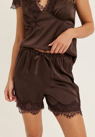 Satin Lace Shorts