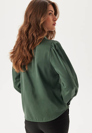 Satin Puff Sleeve Shirt