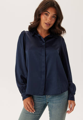 Satin Puff Sleeve Shirt