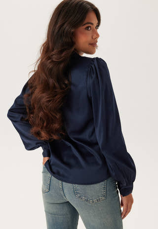 Satin Puff Sleeve Shirt