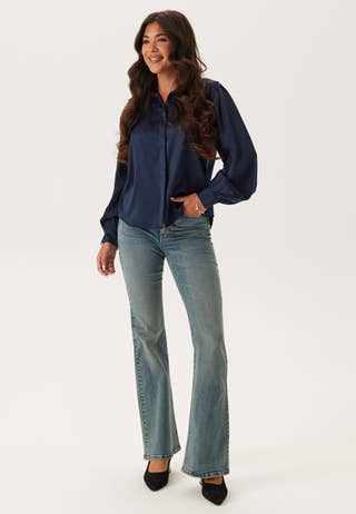 Satin Puff Sleeve Shirt