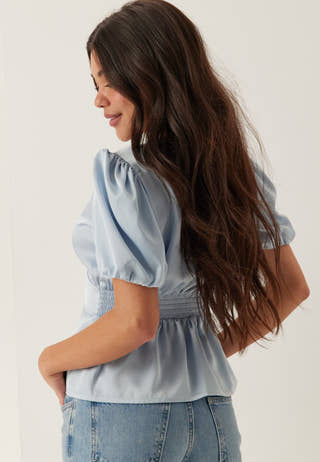 Satin Short Sleeve Blouse