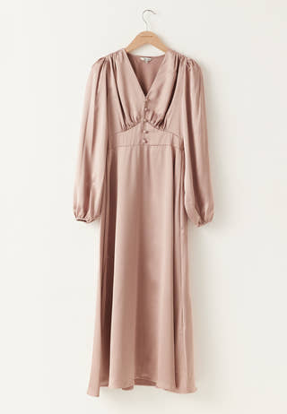 Satin V-neck Maxi Dress