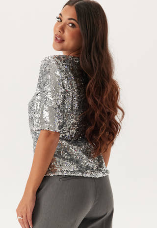 Sequin Short Sleeve Top