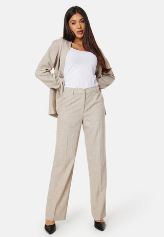 High Waist Melange Suit Pants