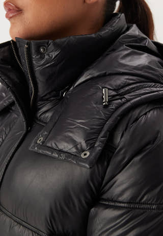 Semi Shiny Long Padded Jacket