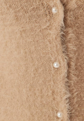 Short Sleeve Fluffy Knitted Cardigan