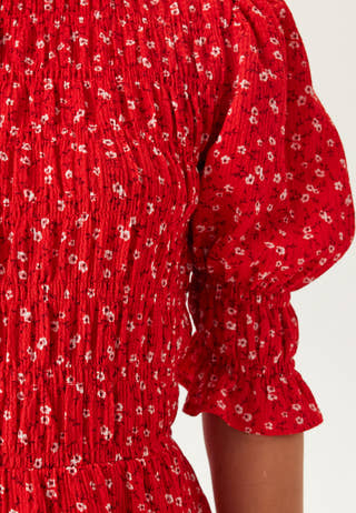 Short Sleeve Smock Dress