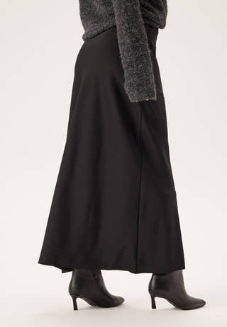 Slit Satin Maxi Skirt