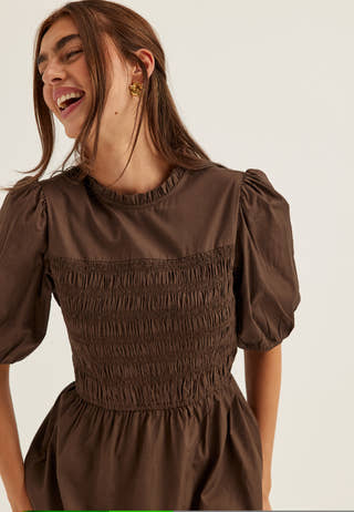 bubbleroom-smock-short-sleeve-cotton-dress-brown_2