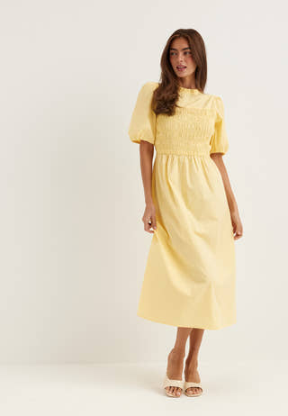 Smock Short Sleeve Cotton Dress