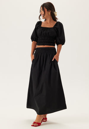 Smock Waist Maxi Skirt