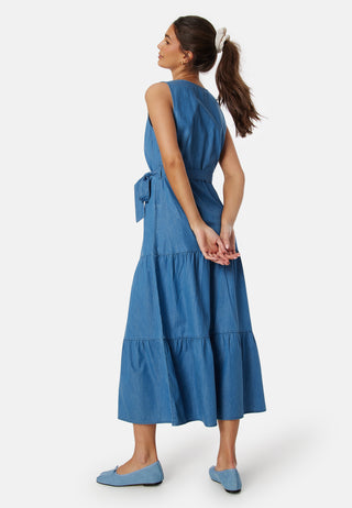 Denim Flounce Dress