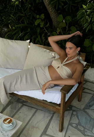 Sparkling Rib Midi Skirt