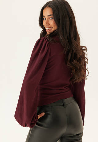 Square Neck Balloon Sleeve Top