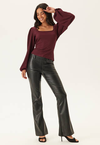 Square Neck Balloon Sleeve Top