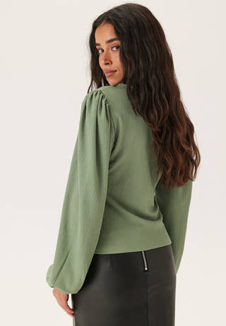 Square Neck Balloon Sleeve Top