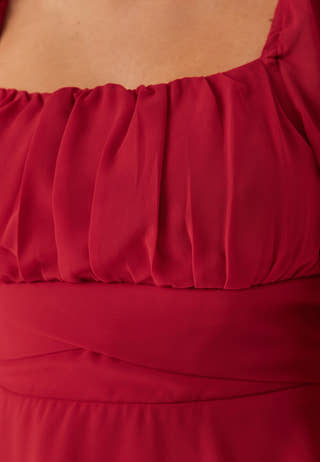 Square Neck L/S Georgette Blouse