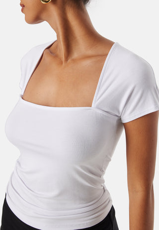 Square Neck Short Sleeve Top