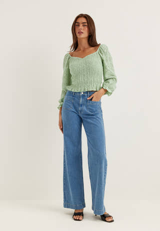 Square Neck Smock Top