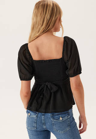 Square Neck S/S Georgette Blouse