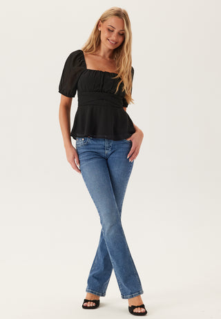 Square Neck S/S Georgette Blouse