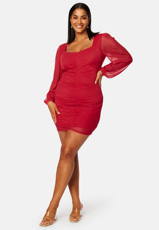 Stella ruched mesh dress