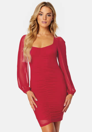 Stella ruched mesh dress