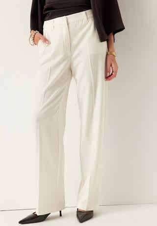 Straight High Waist Suit Trousers