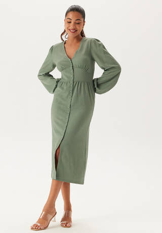 Structure Button Midi Dress