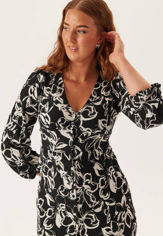 Structure Button Midi Dress