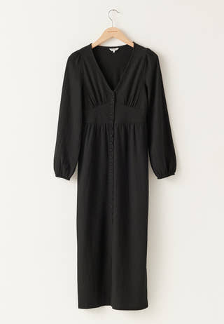 Structure Button Midi Dress