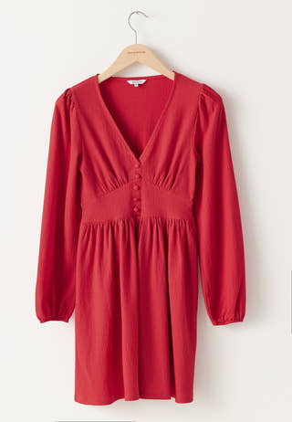 Structure Button Mini Dress