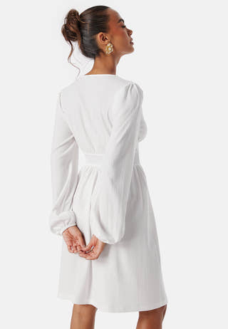 Structure Button Short Dress