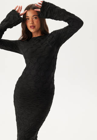 Structure Long Sleeve Midi Dress