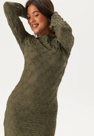 Structure Long Sleeve Midi Dress