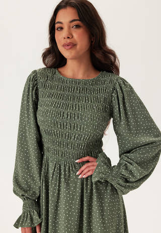 Structure Long Sleeve Midi Dress