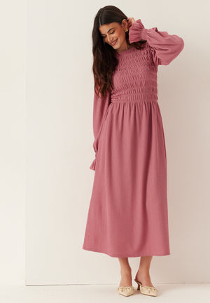 Structure Long Sleeve Midi Dress