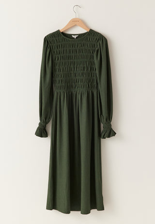 Structure Long Sleeve Midi Dress