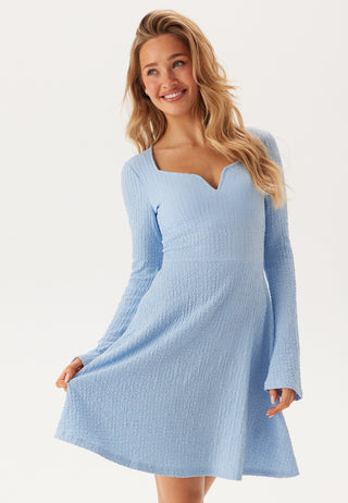 Structured V-neck Skater Dress