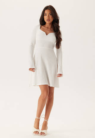 Structured V-neck Skater Dress