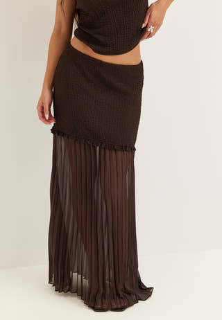 bubbleroom-strucure-combined-maxi-skirt-brown