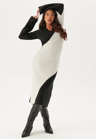 V-neck Knitted Midi Dress