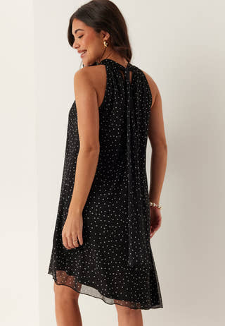 Tie Reversible Short Mesh Dress