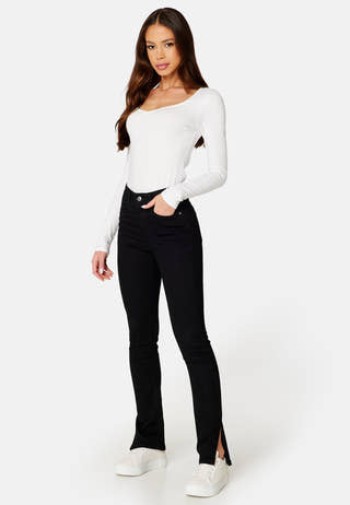 Tinnie  slit high waist jeans
