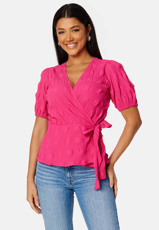 Triniti ss wrap blouse